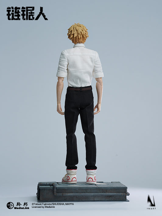 Chainsaw Man collectible with a mix of metal, plastic, and fabric materials.