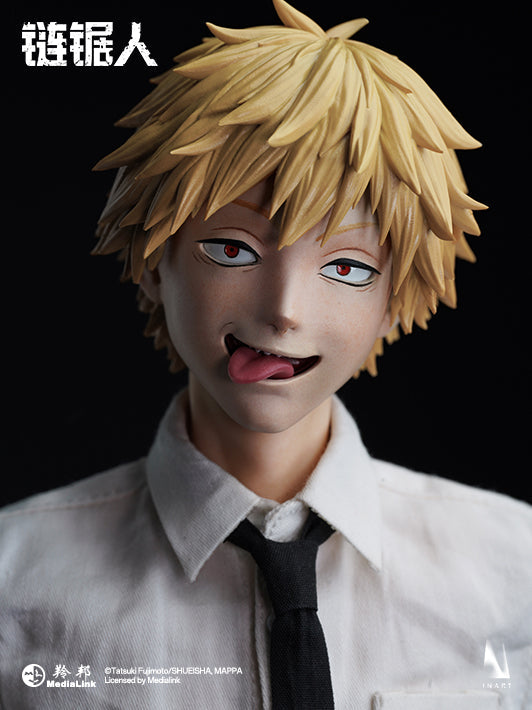 Realistic Denji figure with flexible articulation for dynamic posing.