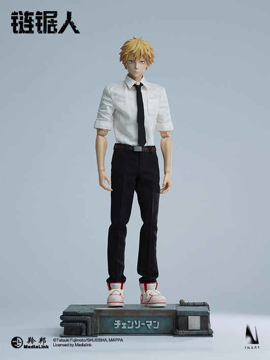 Denji collectible figure with seamless joints and hyper-realistic clothing textures.