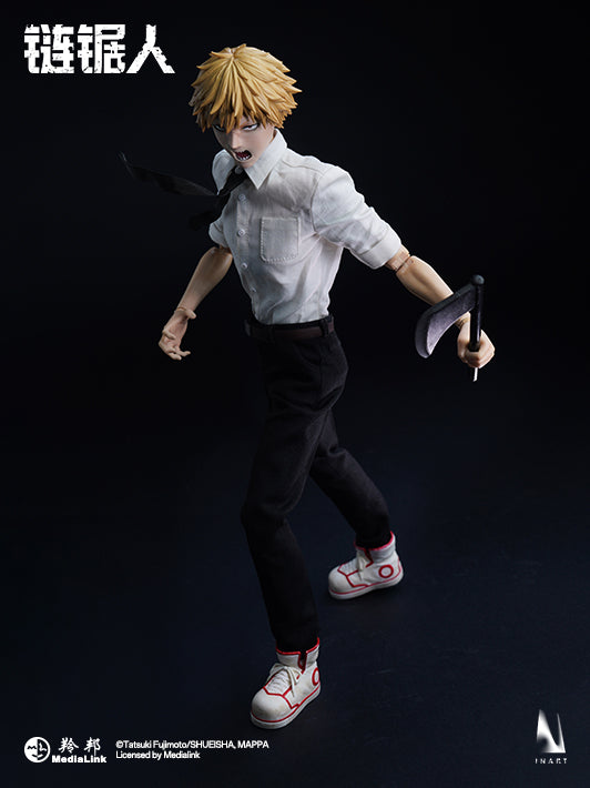 Realistic fabric clothing and detailed sculpt bring this Denji figure to life.