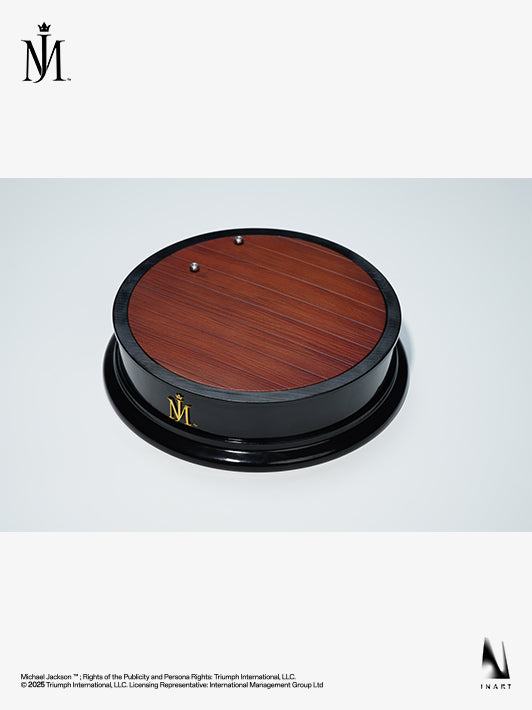 Clean white background highlights the modern design of INART Micheal Jackson action figure base