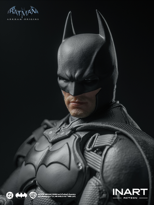 INART 1 12 arkham batman figure photographed as a collectible action figure with realistic proportions and poses