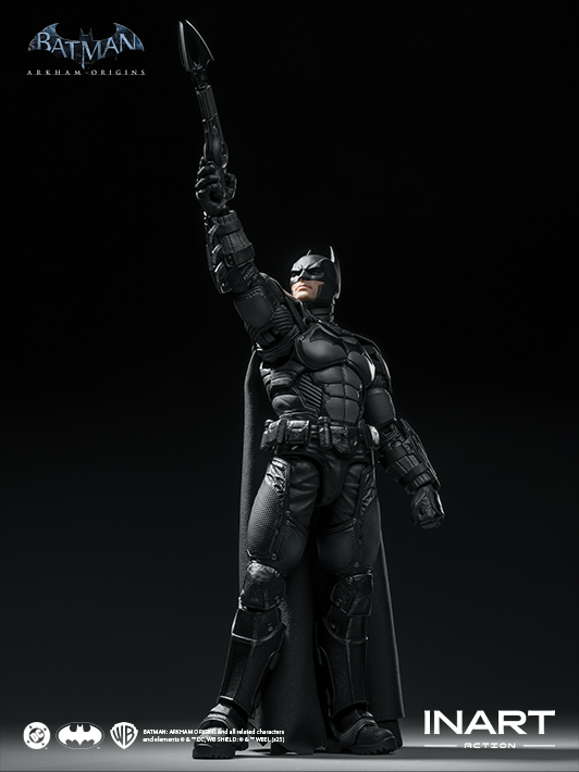 INART 1 12 arkham batman figure showcasing Batclaw Cable accessories and dynamic action figure pose