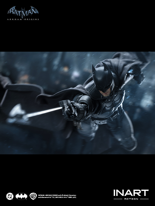 INART 1 12 arkham batman figure showcasing Batclaw with Batclaw Cable accessories and poseable action figure design