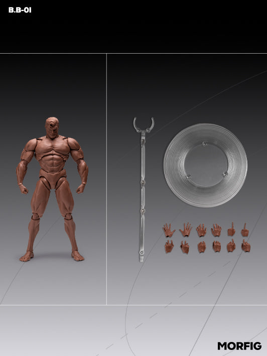 INART 1 12 black male body with matching replacement hands showing muscular form and flexibility