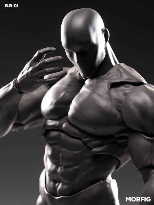 INART 1 12 grey male body collectible with pure tone and detailed muscle structure