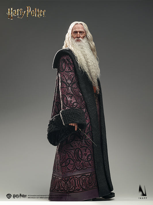 INART Albus Dumbledore lifelike figure with purple robe, posed sideways
