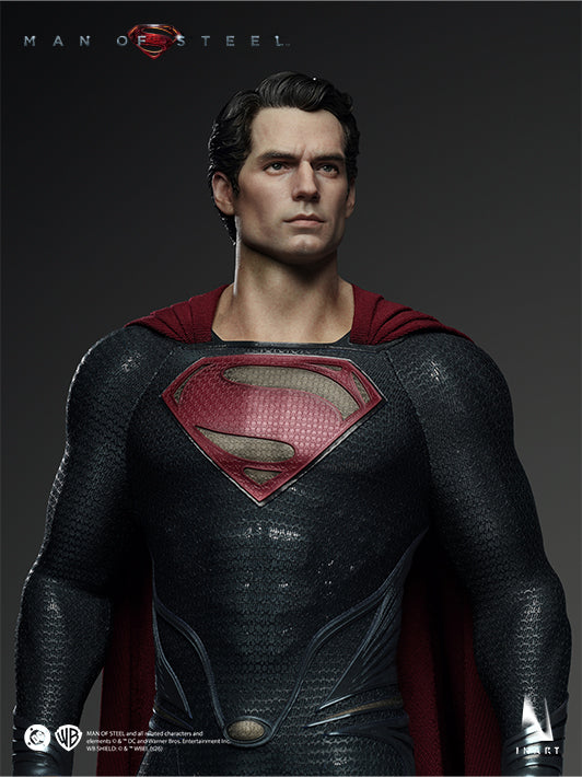 INART Man of Steel Superman 1/6 figure with relaxed hands, red cape and House of El chest emblem