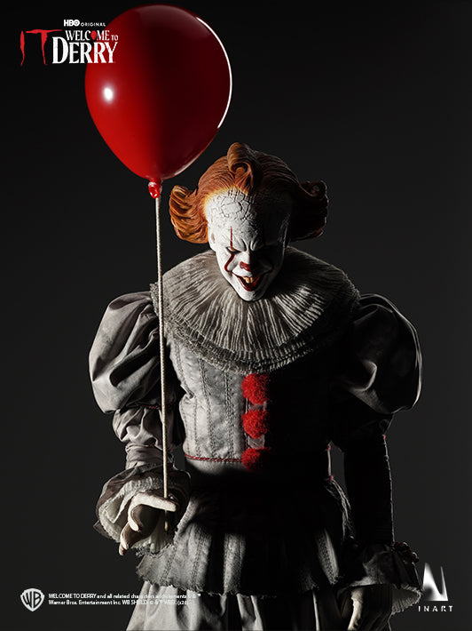 INART Pennywise 1/6 figure portrait holding a large red balloon