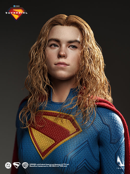 INART Supergirl 1/6 figure articulated eyes and rooted hair head sculpt detail