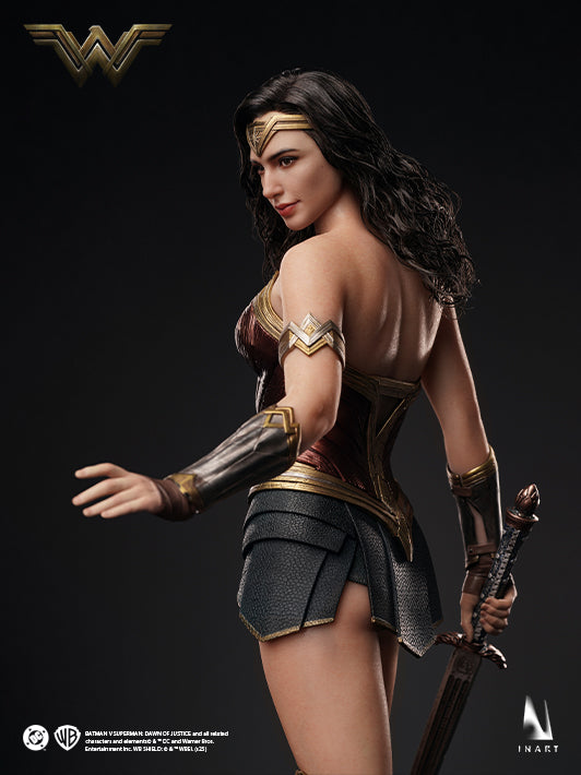 INART Wonder Woman 1 6 action figure highlighting detailed armor, heroic stance, and collectible design