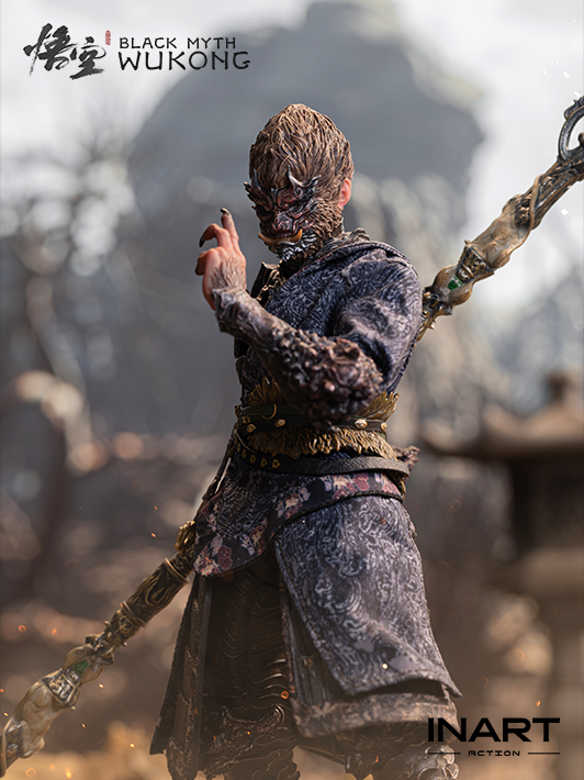 black myth wukong the destined one 1 12 scale figure detailed image emphasizing pose and staff