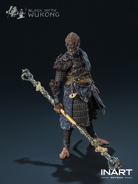 black myth wukong the destined one 1 12 scale figure with articulated joints detailed sculpt and rat sage staff