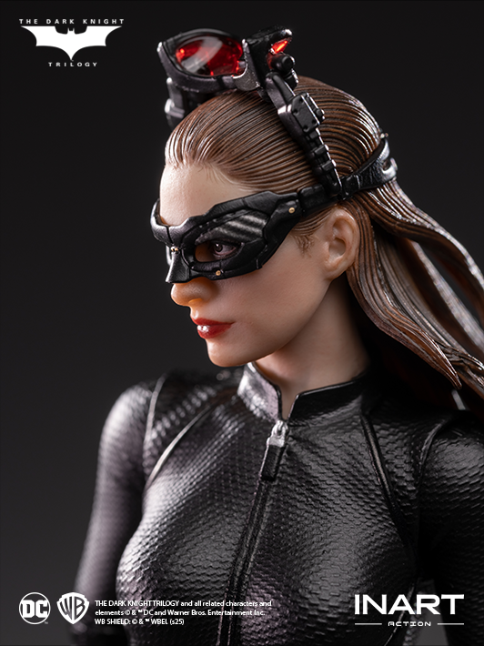 inart 1 12 catwoman figure close-up showing detailed head sculpt and realistic action figure proportions