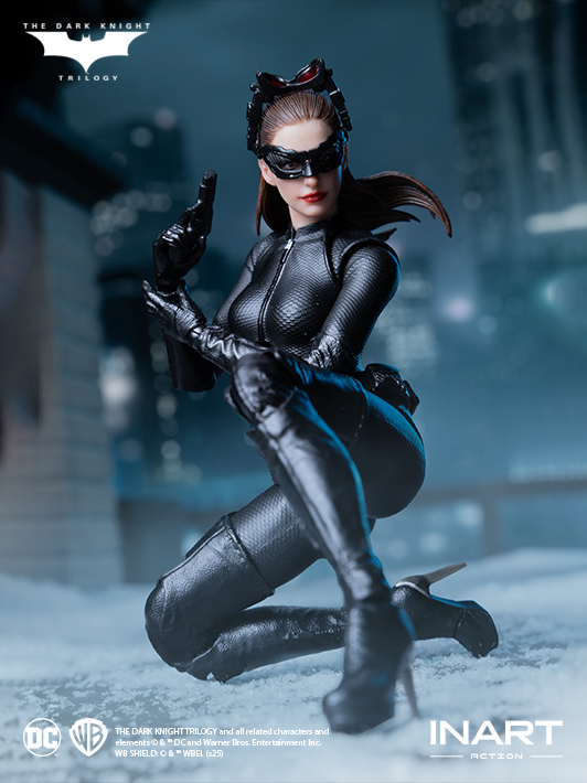 inart 1 12 catwoman figure showcasing sleek costume sculpt and poseable action figure body
