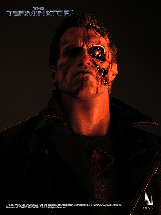 inart realistic head sculpt of t800 terminator sixth scale action figure
