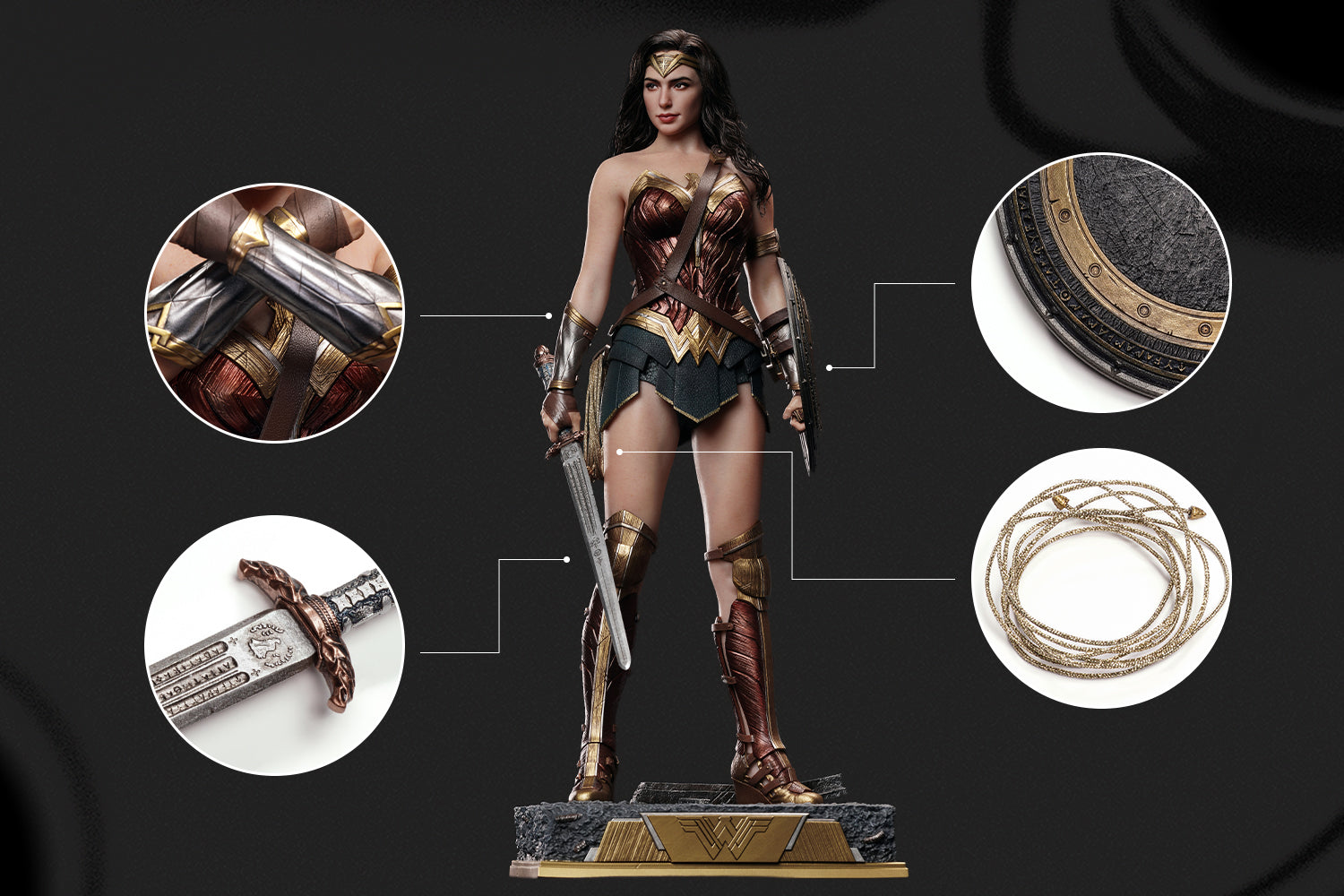 .Wonder Woman 1 6 action figure with premium weapons, featuring substantial feel, perfect for collectors