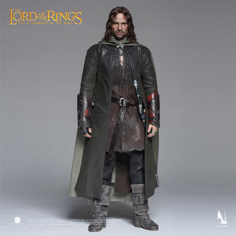 Aragorn 1-6 scale collectible figure with detailed facial features and rugged attire.