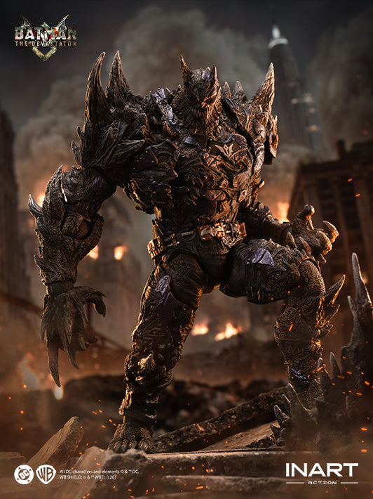 21.inart the devastator action figure from dark nights: metal with articulated figure body in a dynamic combat pose
