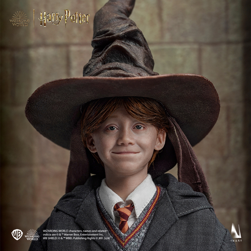 Ron Weasley figure with authentic Hogwarts attire and whimsical expression