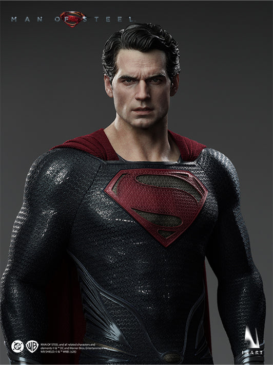 Close-up of the INART Superman figure featuring the angry head sculpt and detailed Kryptonian armor