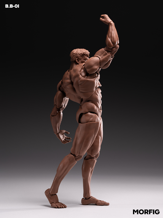 INART 1 12 black male body figure base with lifelike joint motion