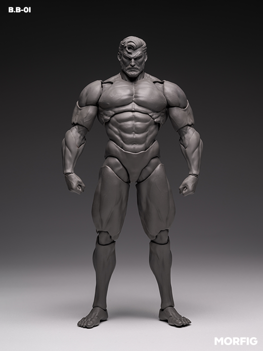 INART 1 12 grey blank male body with muscular proportions and lifelike articulation