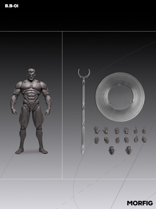 INART 1 12 grey male body with accessory hand set showing natural proportions and flexibility