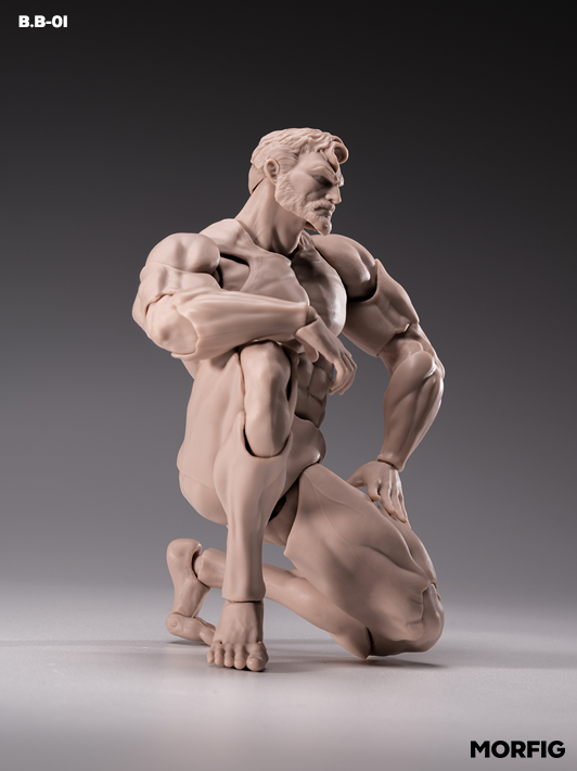 INART 1 12 scale white male body showing muscular proportions and realistic flexibility