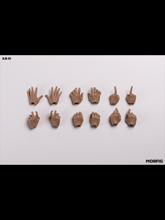 INART 1 12 skintone extra hands set with natural tone and detailed sculpt for posing