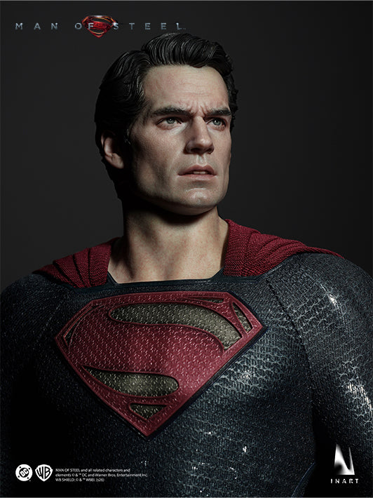 INART Man of Steel Superman 1/6 figure head sculpt and textured Kryptonian chest emblem