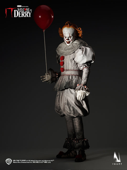 INART Pennywise collectible figure holding a red balloon in full-body pose
