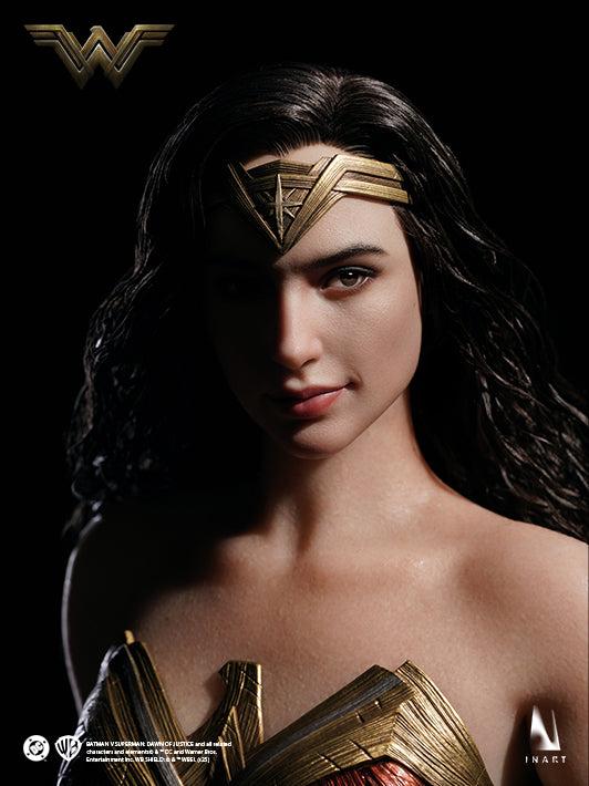 The silicone body showcases realistic skin textures and a lifelike feel, bringing the 1 6 Wonder Woman figure to life.