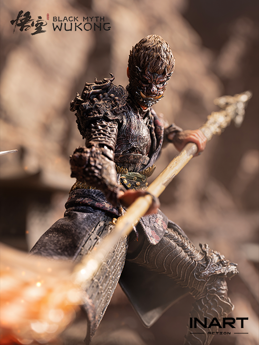 black myth wukong the destined one 1 12 scale figure realistic sculpt shown with multiple accessories