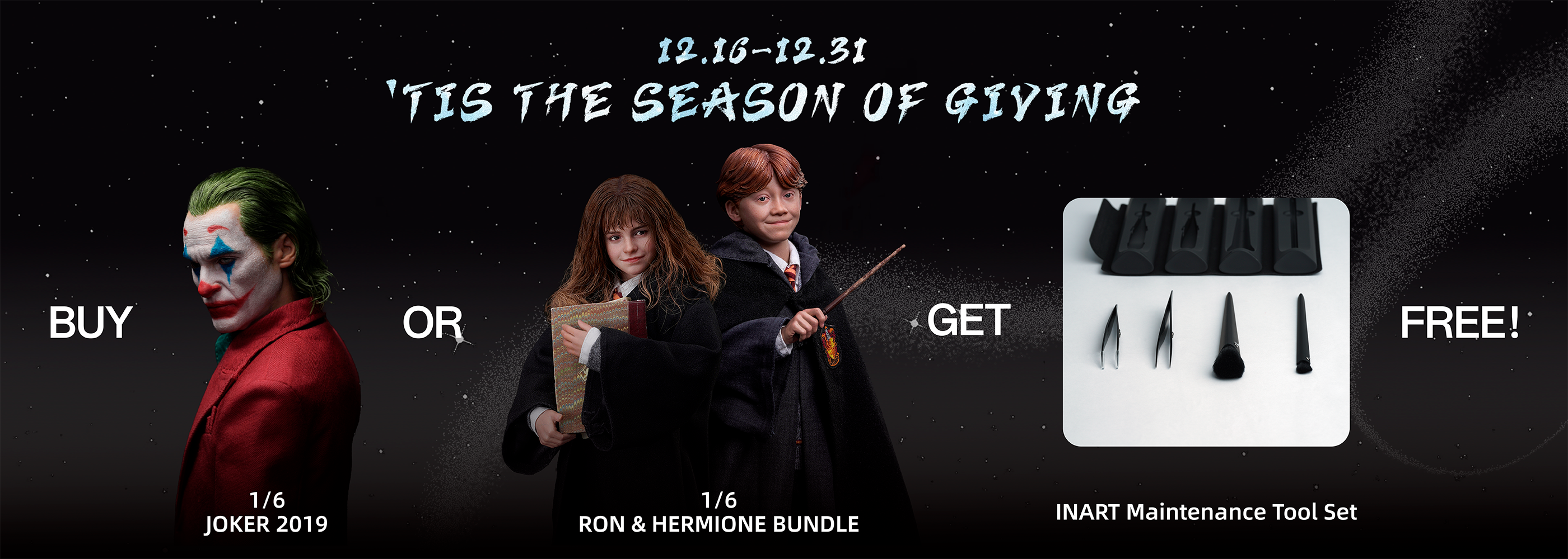 buy 2019 joker 1 6 colletcible figure or ron and hermione bundle  to get free inart maintenance tool set