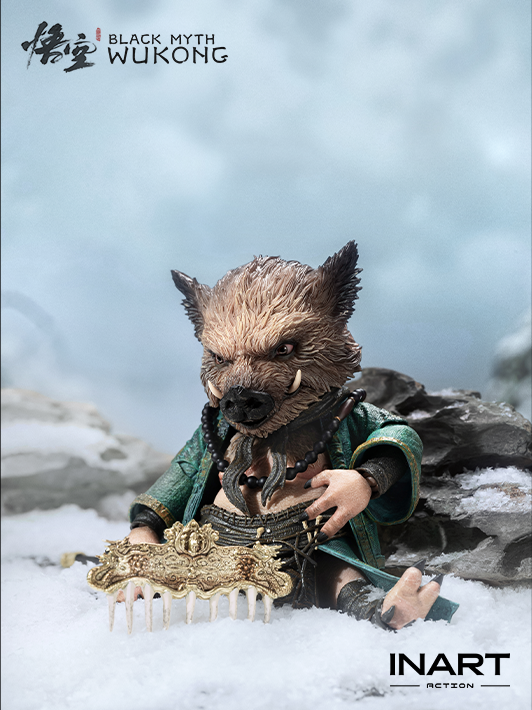 inart 1 12 zhu bajie figure studio photo highlighting detailed head sculpt and articulated joints