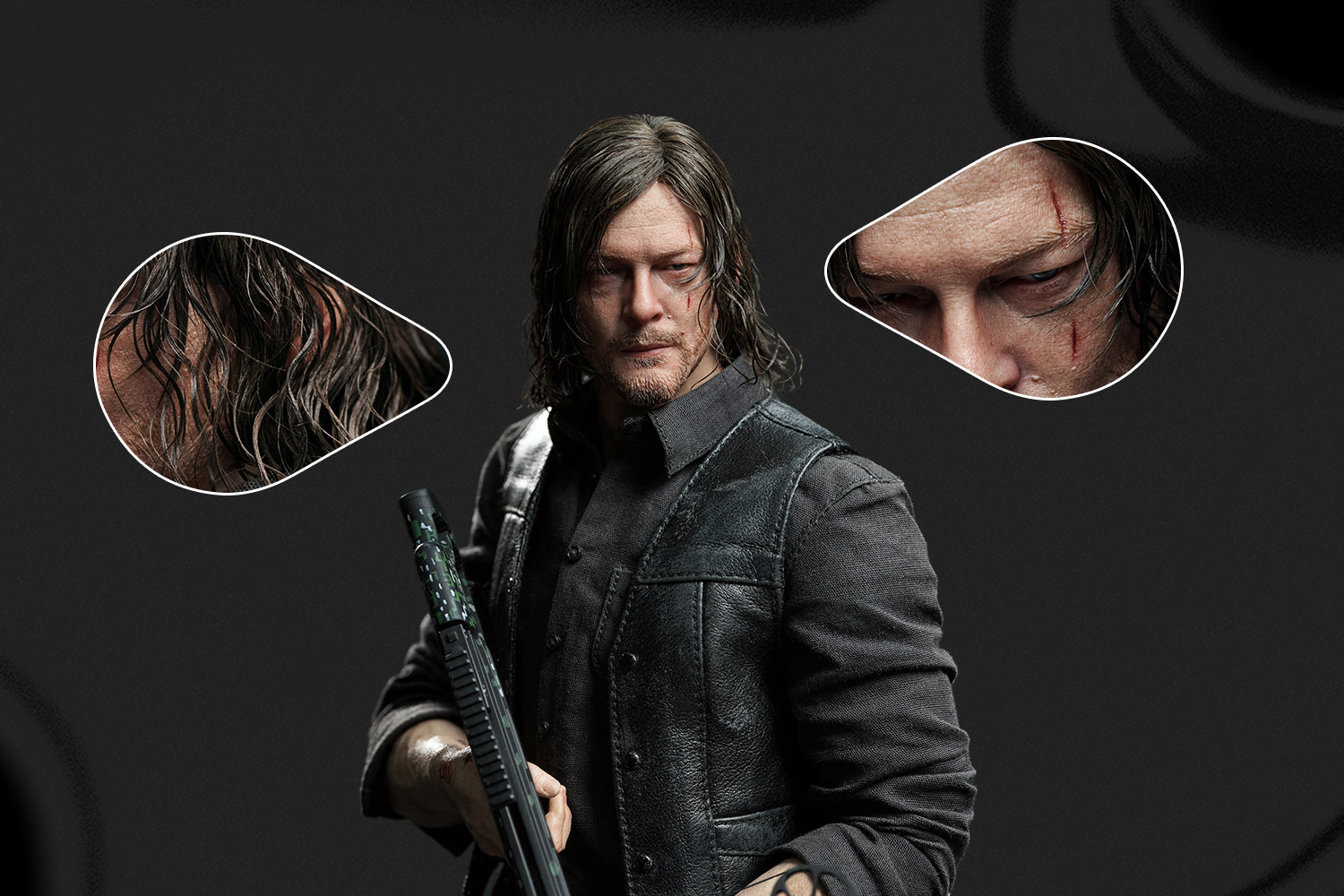 inart 1 6 daryl figure has highly detailed head sculpt 